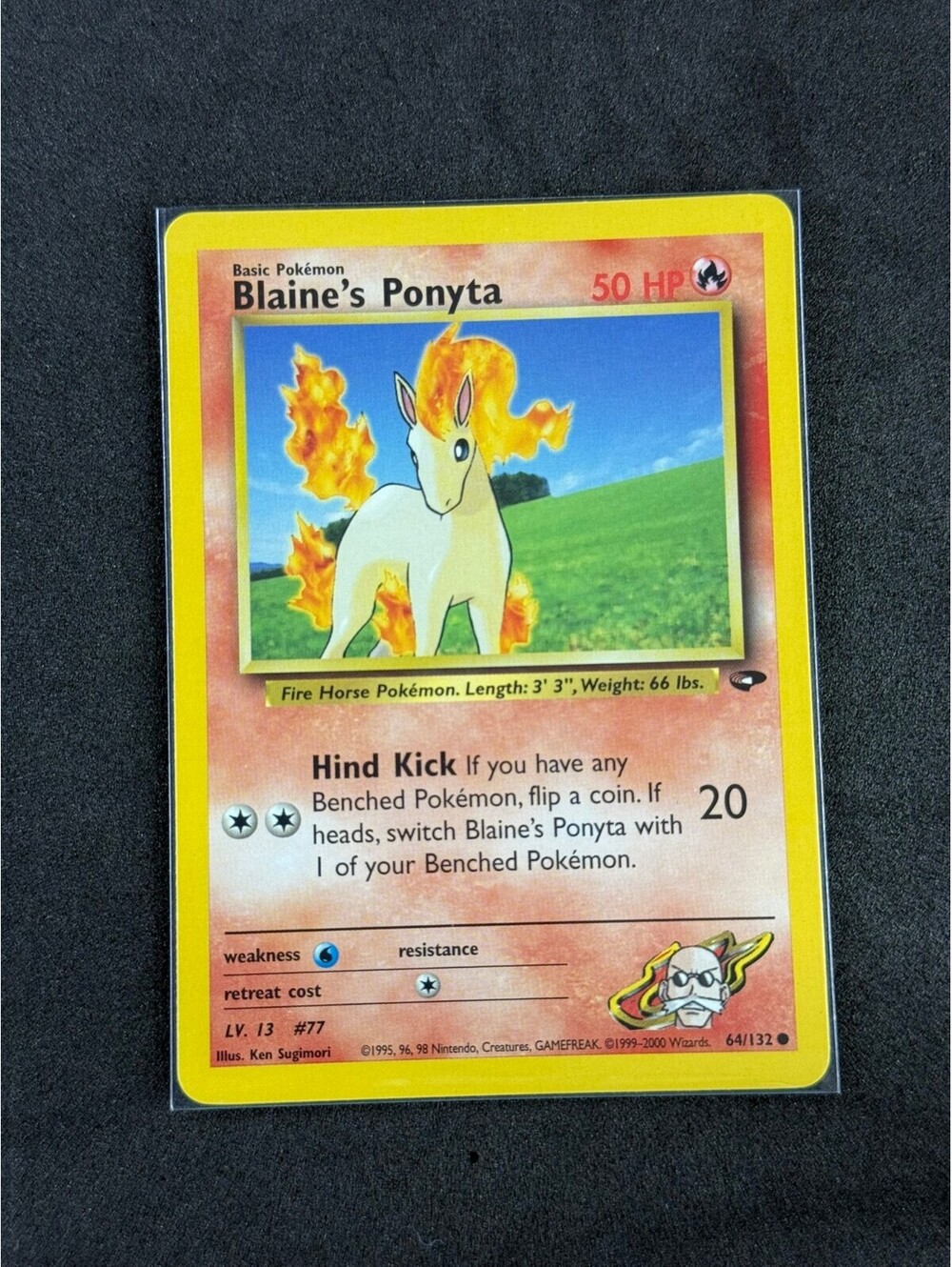 Blaine's Ponyta Pokémon Card - Vintage 64/132 gym heroes